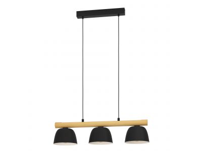 Suspension en métal noir SHERBURN E27 3X40W