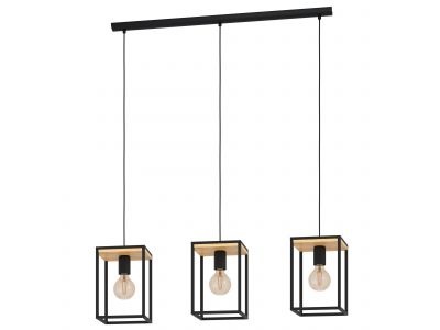 Suspension métal noir LIBERTAD E27 3X40W