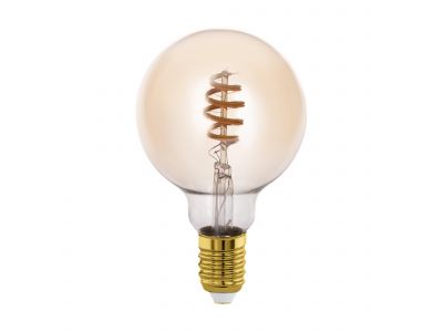 Ampoule Connectée forme globe en verre ambre CONNECT Z D9,5 cm E27 4,9W 360 lumens