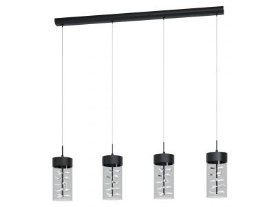 Suspension métal noir CABEZOLA LED INT 4X26,40W