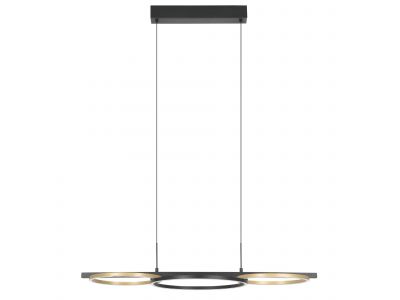 Suspension LED dimmable LANACERA noir/doré L96,5cm