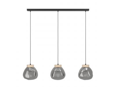 Suspension verre fume MAGACELA E27 3X40W