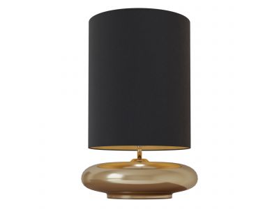 Lampe en céramique dorée et abat jour noir intérieur doré STEADY  E27 40W hauteur 42 cm