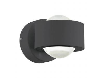 Applique extérieure en aluminium noir TREVIOLO led intégrée 2X2,2W