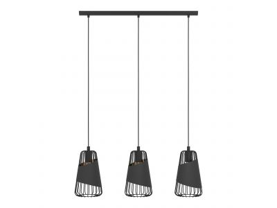 Suspension métal noir AUSTELL E27 3X60W