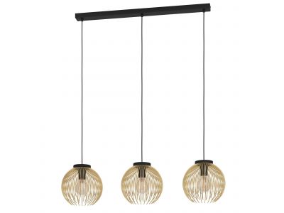 Suspension en métal doré et noir VENEZUELA E27 3X40W