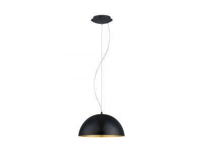 Suspension en métal noir et intérieur doré  GAETANO 1 D38 cm E27 60W