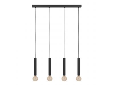 Suspension métal noir CORTENOVA E27 4X60W