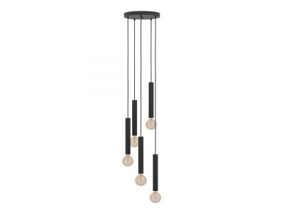 Suspension métal noir CORTENOVA E27 5X60W