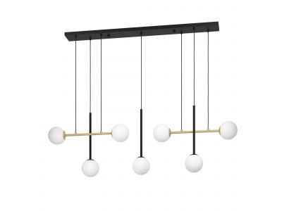 Suspension en métal noir PAZ E14 7X40W