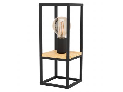 Lampe de table LIBERTAD noir/bois H35cm