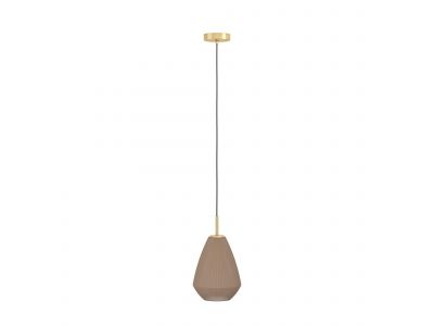 Suspension en métal taupe CAPRAROLA E27 40W