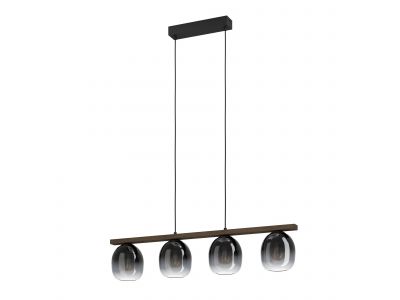 Suspension en verre fumé FILAGO E27 4X40W