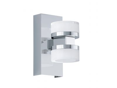 Applique murale en métal chrome ROMENDO 1 led intégrée 2X7,2W