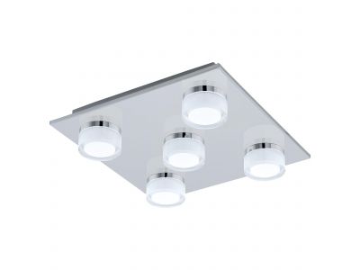 Plafonnier en métal chrome ROMENDO 1 led intégrée 5X5,4W