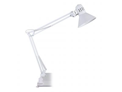 Lampe de bureau en métal blanc FIRMO E27 40W