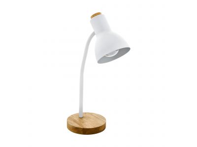 Lampe de bureau VERADAL blanc/bois H49cm