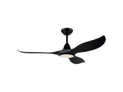 Ventilateur en plastique et métal noir CIRALI 52 led intégrée 16W