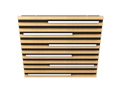 Plafonnier LED MARREIRA dimmable en bois 57X57cm