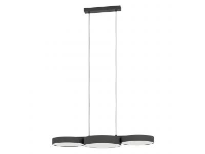 Suspension LED BARBANO-Z dimmable Tissu Noir L82cm