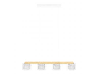 Suspension en verre et bois PORTICO Z led intégrée 4X3,7W