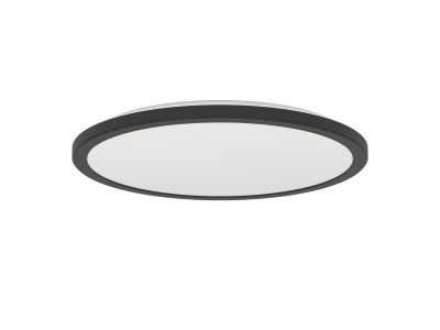 Plafonnier en plastique noir et blanc ROVITO D39 cm led intégrée 18,5W