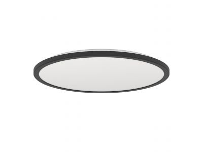 Plafonnier en plastique noir ROVITO et balnc D50 cm led intégrée 16,8W