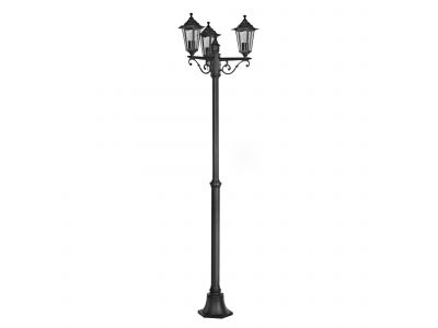 Lampadaire extérieur métal noir LATERNA 4 E27 3X60W