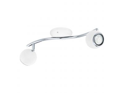 Spot de plafond réglette/plaf métal blanc BIMEDA GU10 2X2,8W