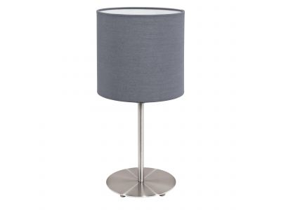 Lampe de table tissu gris PASTERI E27 1X60W