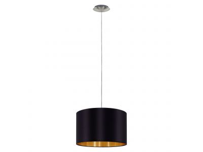 Suspension tissu noir MASERLO E27 1X60W