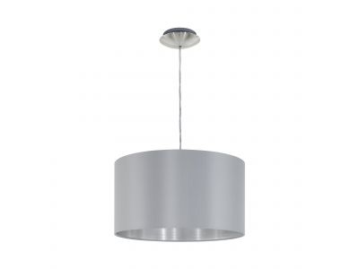 Suspension tissu gris MASERLO E27 1X60W