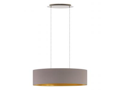 Suspension tissu marron MASERLO L78CM E27 2X60W