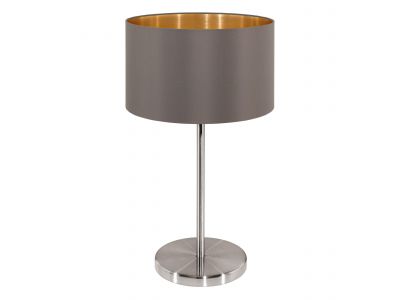 Lampe de table tissu marron MASERLO E27 1X60W