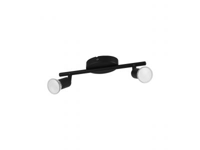 Spot de plafond réglette/plaf métal noir BUZZ-LED GU10 2X2,8W