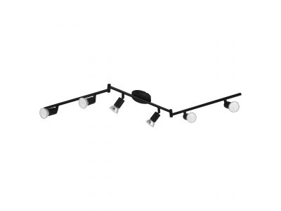 Spot de plafond réglette/plaf métal noir BUZZ-LED GU10 6X2,8W