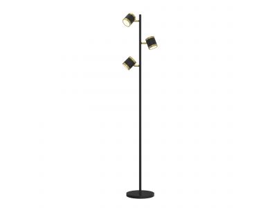 Lampadaire LED dimmable TOULOUSE en métal noir et doré HT153cm