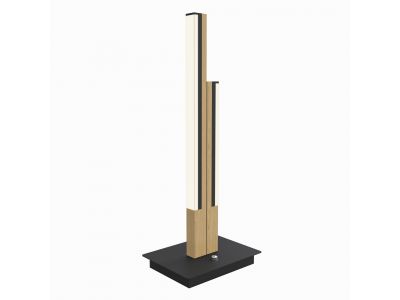 Lampe à poser LED dimmable PALERMO noir/bois H35cm