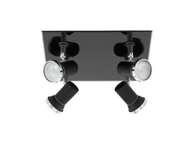 Spot de plafond réglette/plaf métal noir TAMARA 1 GU10 4X3W