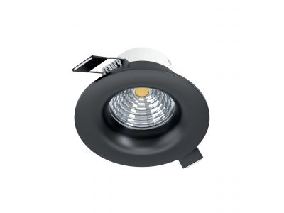 Spot à encastrer métal noir SALICETO LED rond INT 1X6W