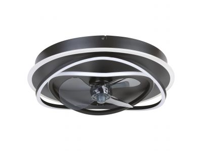 Ventilateur acrylique noir NAMORI LED INT 4X9W