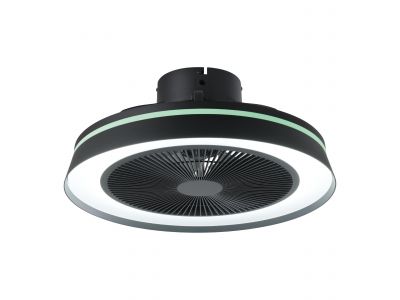 Ventilateur plastique  noir VALLONIA LED INT 3X8,5W