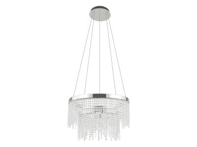 Suspension verre argenté ANTELAO LED INT 1X45W