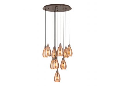 Suspension métal marron SIRACUSA E27 10X60W