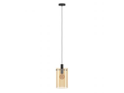 Suspension verre ambre POLVERARA E27 1X40W