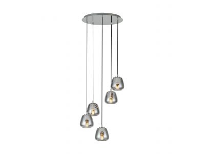 Suspension métal argenté ALBARINO E27 5X40W