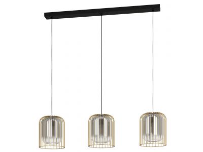 Suspension verre noir CAMINATA E27 3X40W