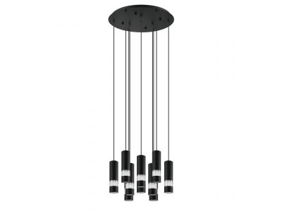 Suspension cascade en métal noir BERNABETA GU10 10X4,6W