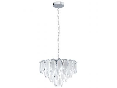 Suspension verre argenté CARVARIO D48,5CM E14 7X40W