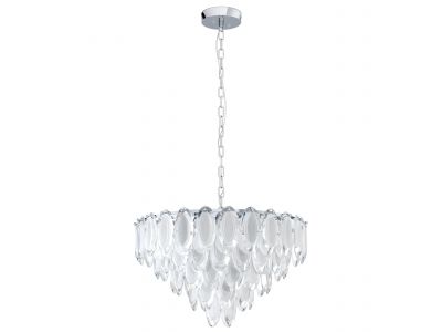 Suspension verre argenté CARVARIO D61,5CM E14 10X40W